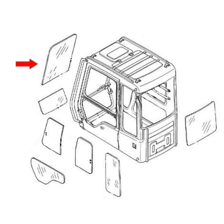 Aftermarket 11205633 Front Upper Cab Glass Fits Volvo Excavator EC700C EW140C EW160C EW180C CAH40-0074